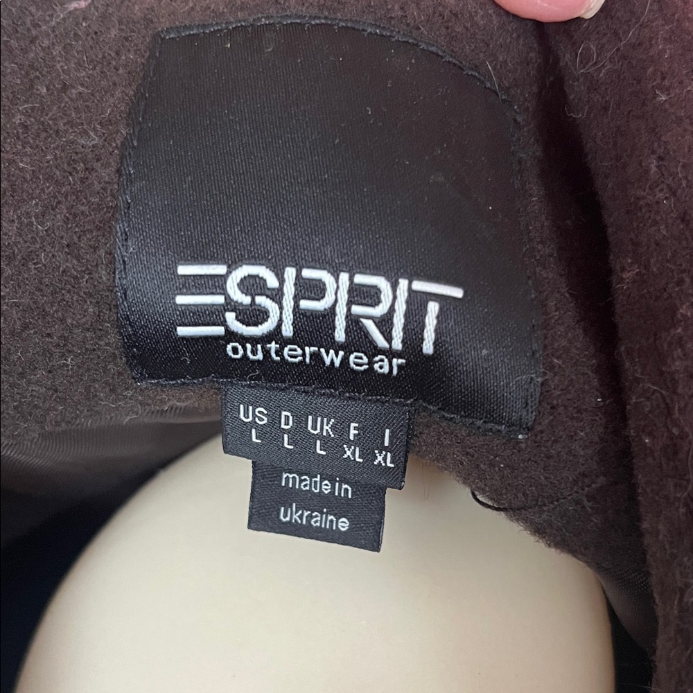 EUC Esprit Brown Double-Breasted Pea Coat - Picture 2 of 13